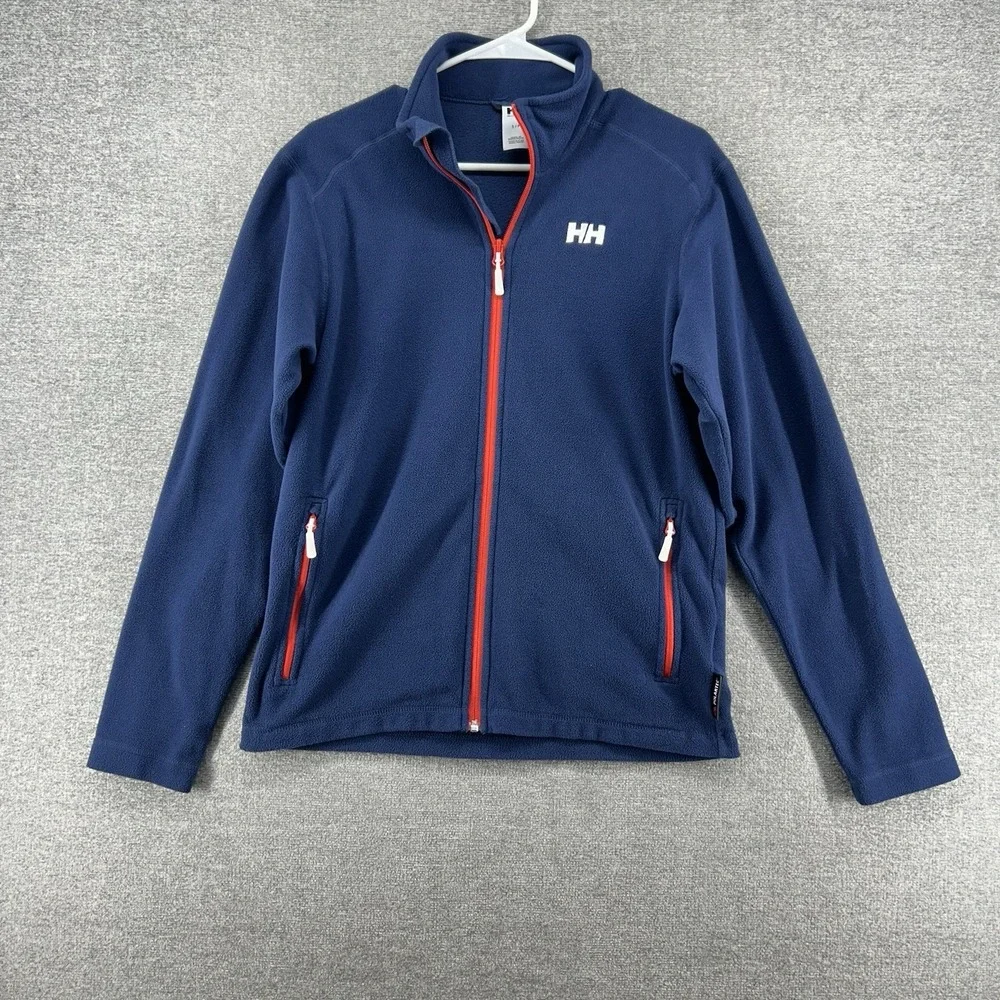 Helly Hansen Fleece Jacket Men Size Small Blue Polartec Casual Winter Outdoor